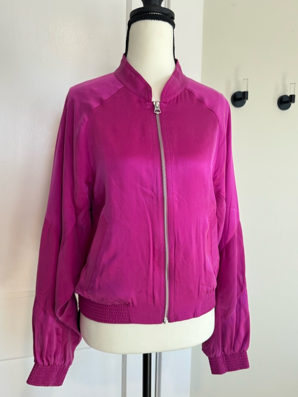 rag & bone Magenta Bomber Jacket